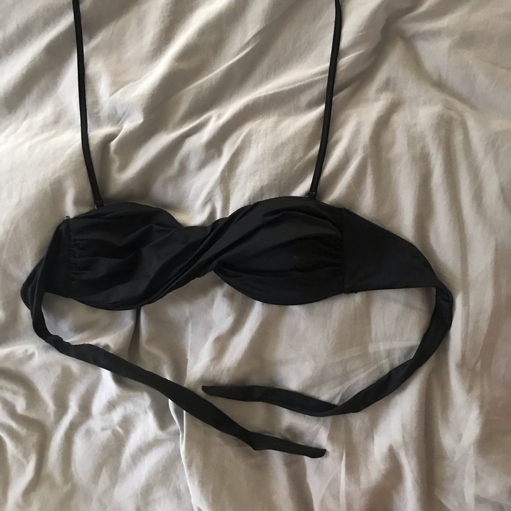 Strapless Black Bikini Top